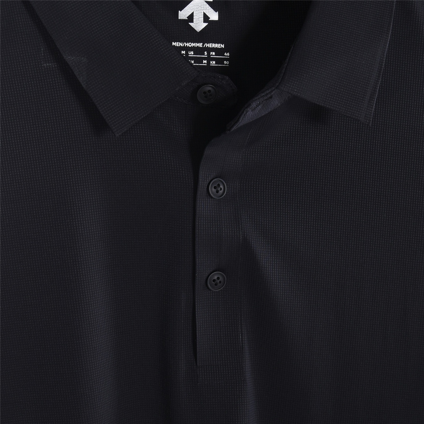 DESCENTE / 迪桑特 华夫格冰丝棉无痕速干polo短袖 黑色