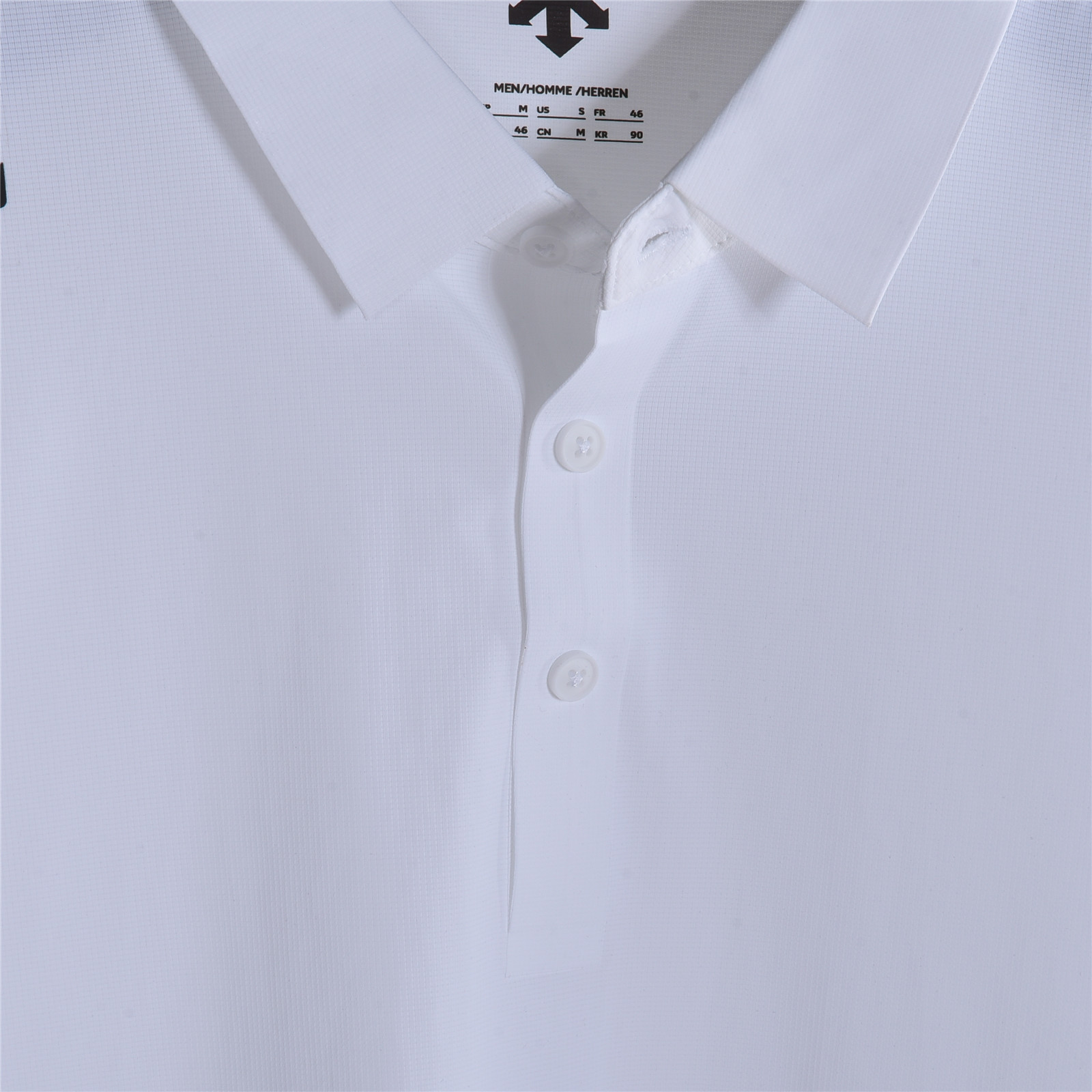 DESCENTE / 迪桑特 华夫格冰丝棉无痕速干polo短袖 白色