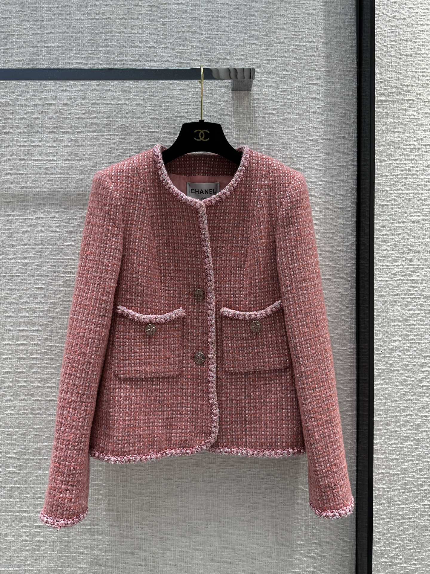 Chanel Mejor
 Ropa Abrigos y chaquetas Rosa Blanco Tejido Colección otoño – invierno