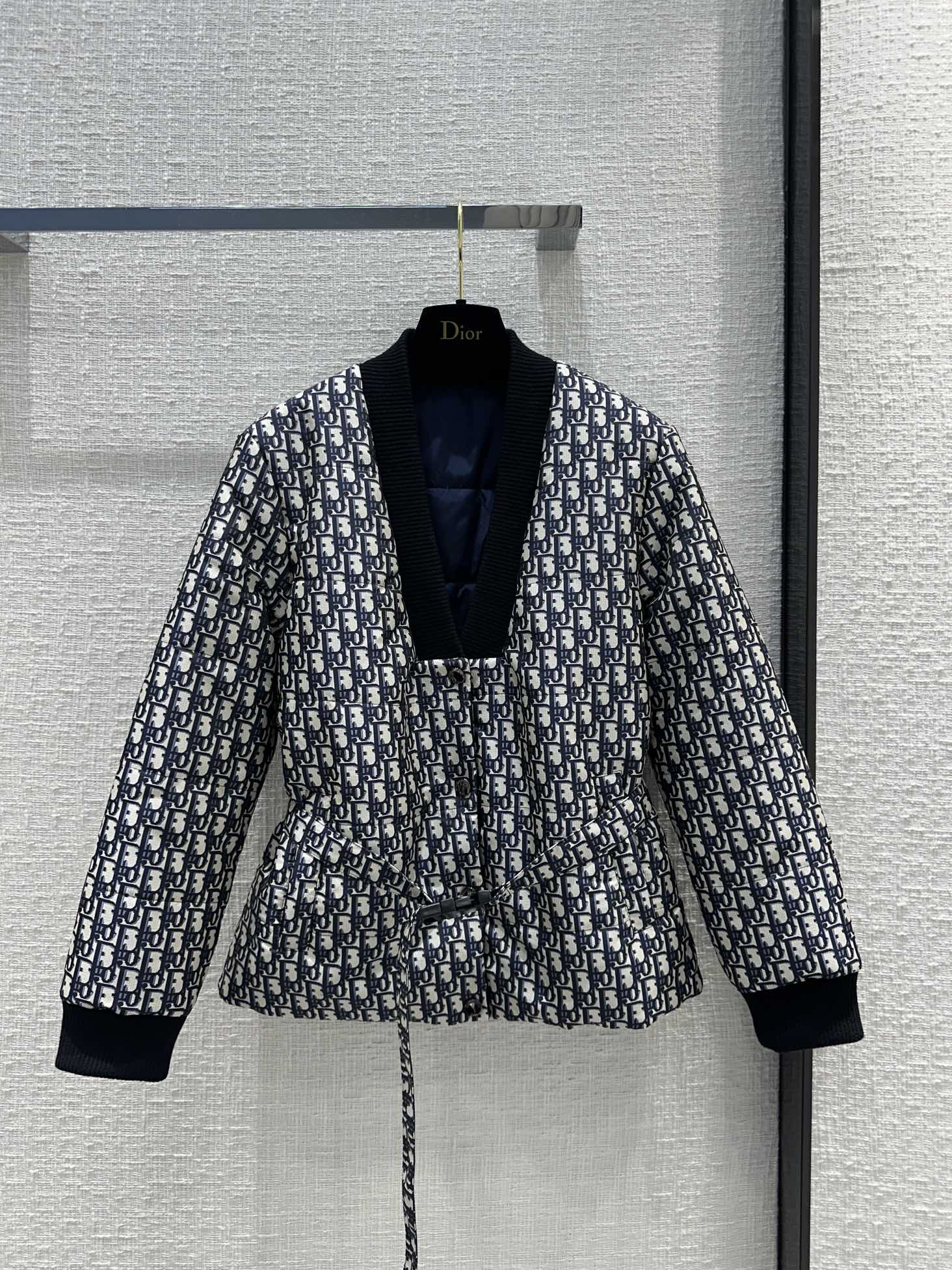 Dior Clothing Coats & Jackets Blue White Cotton Fall/Winter Collection Oblique