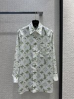 Louis Vuitton Ropa Camisas y blusas Verde Blanco Impresión Colección primavera Casual