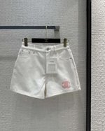 שאנל בגדים ג'ינס מכנסיים קצרים מעצב העתק
 ורוד לבן אוסף קיץ