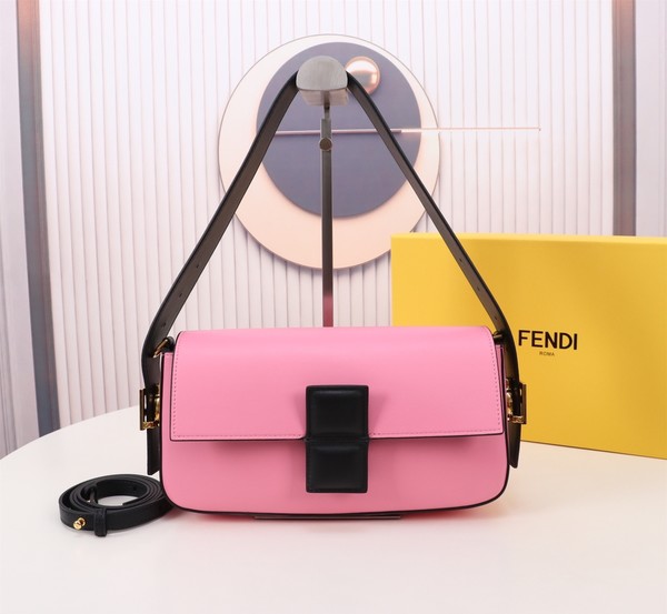 Fendi Bags Handbags Black Gold Pink Vintage Cowhide Baguette