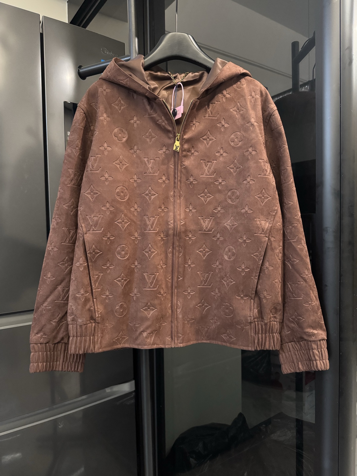P285 [Réplica de alta gama] Louis Vuitton/Louis Vuitton 26FW 1v chaqueta de cuero pequeña chaqueta de gamuza presbicia …
