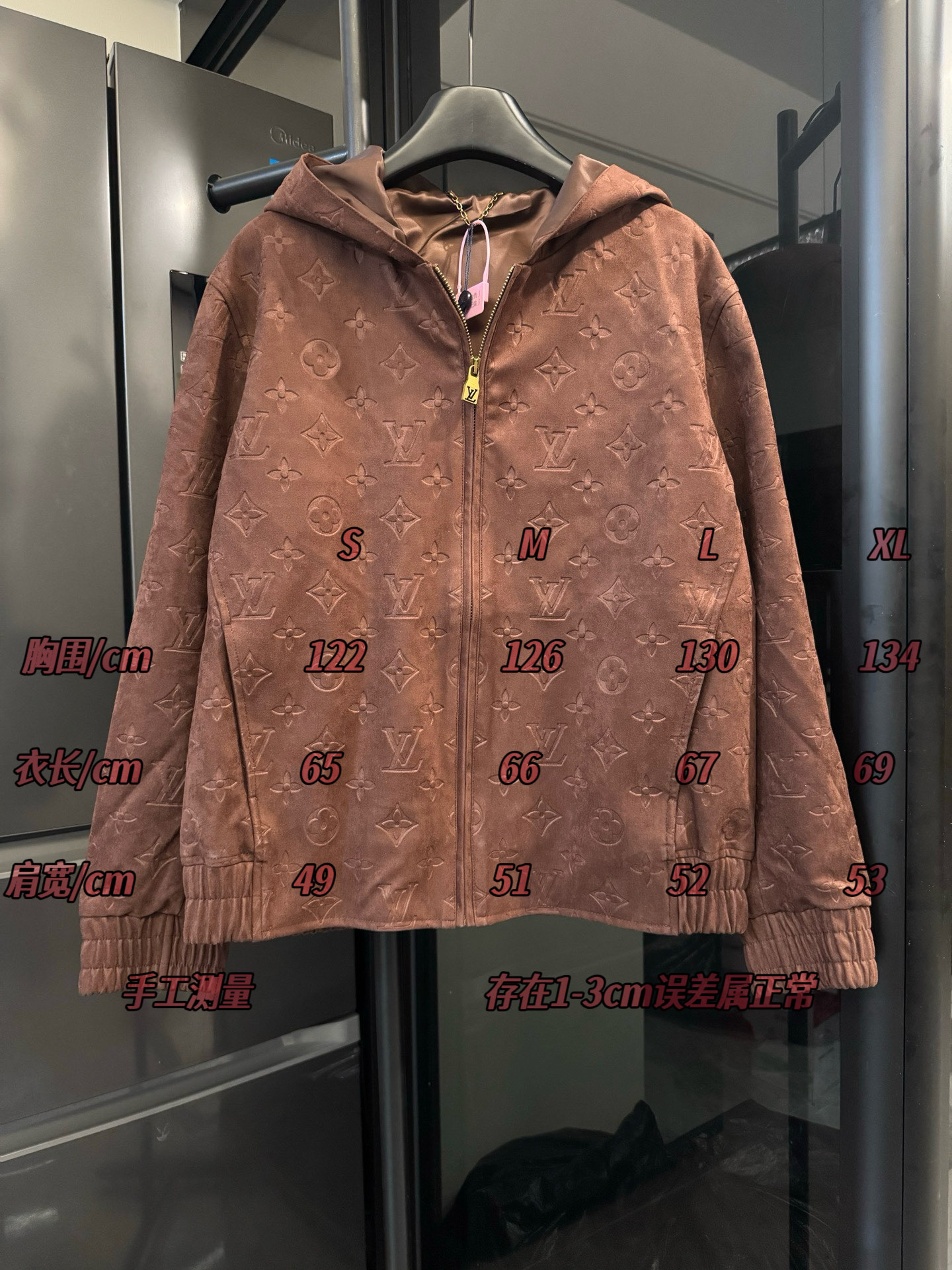 /Tabla de tallas Louis Vuitton/Louis Vuitton 26FW 1v chaqueta de cuero pequeña chaqueta de gamuza presbicia chaqueta co…