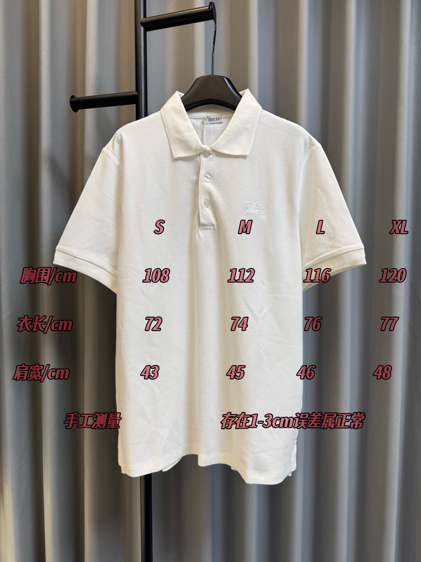 /Tabla de tallas BURBERRY/Burberry BBR 26W Primavera y verano Nuevo polo de manga corta bordado con caballo de guerra (…