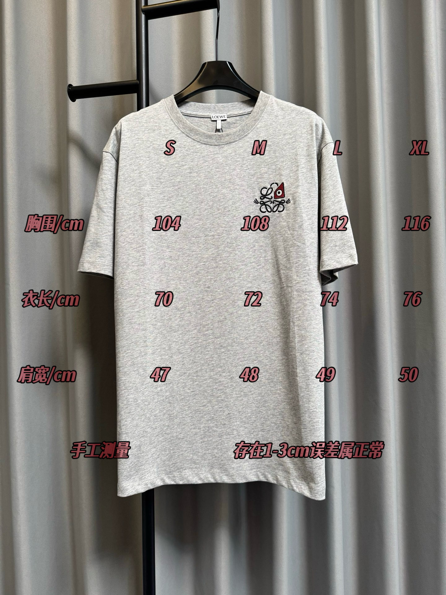/Size chart Loewe/罗意威 X LOUIS WAIN collaboration geometric small eyes short-sleeve T-shirt (navy)