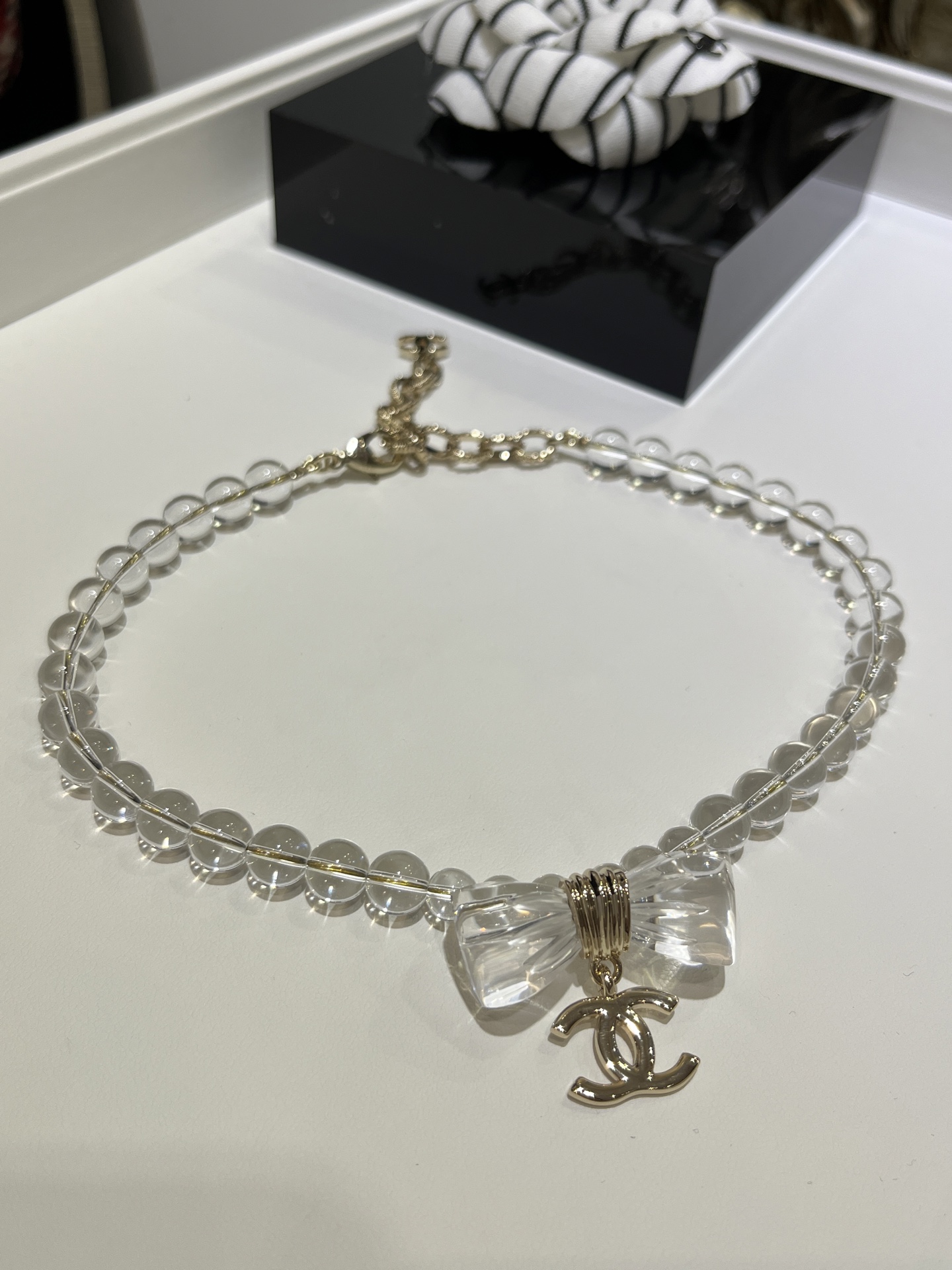 NO:634349,Oxygen beauty must have very clear acrylic 25P new transparent bow double C set necklace earrings top version, necklace, Cartier high-end jewelry19860909氧气美女必备非常清透的亚克力 25P新款透明蝴蝶结双C套装 项链 耳钉 顶级版本,,necklace,卡迪亚高端饰品,Jewelry