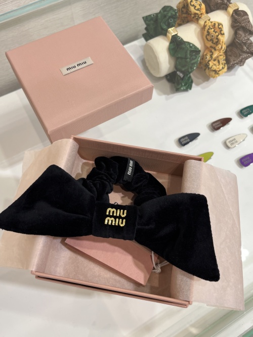 Miu Miu Velvet Bow Hair Tie - Elegant Black Hair Accessory for Women 1 Miu Miu Velvet Bow Hair Tie - Elegant Black Hair Accessory for Women