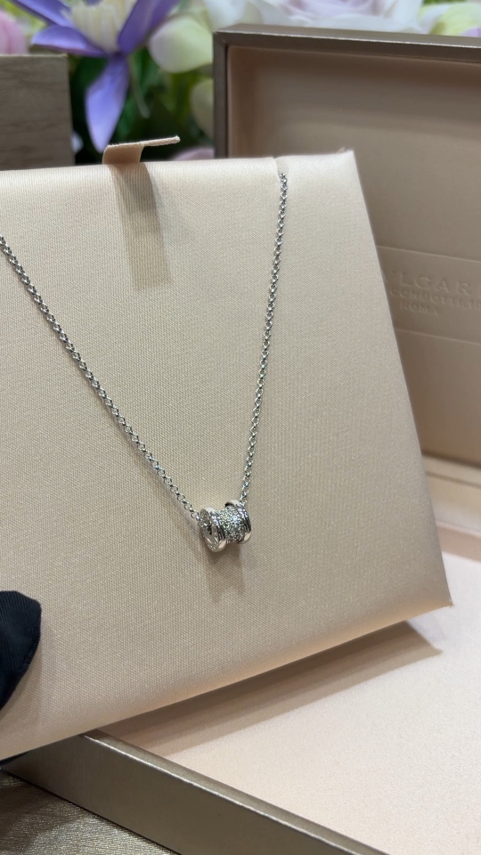 白金色小蛮腰mini弹簧项链细节\n\n清冷又高级的色调简直是显贵神器