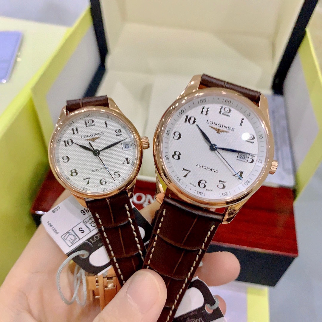 160钢带+20金+20【经典对表✨✨】品牌：浪情-LONGINES⚡⚡型号：名匠系列情侣机械腕表机芯：玻璃：防刮耐磨蓝宝玻璃镜面 表壳：316精钢表壳 超薄纤细原装同步壳身 三度防水，细节：字面、表针细节原版同步