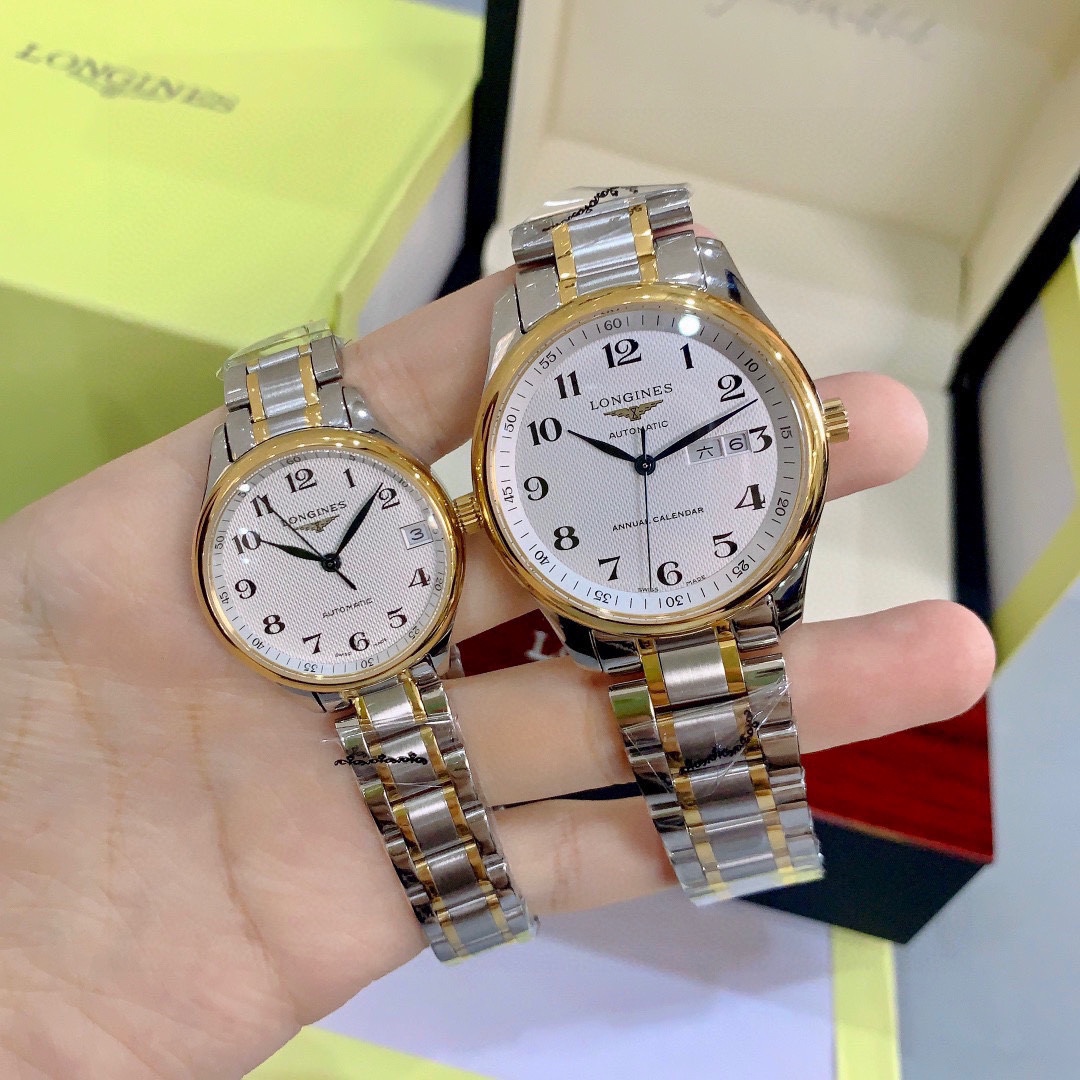 160钢带+20金+20【经典对表✨✨】品牌：浪情-LONGINES⚡⚡型号：名匠系列情侣机械腕表机芯：玻璃：防刮耐磨蓝宝玻璃镜面 表壳：316精钢表壳 超薄纤细原装同步壳身 三度防水，细节：字面、表针细节原版同步