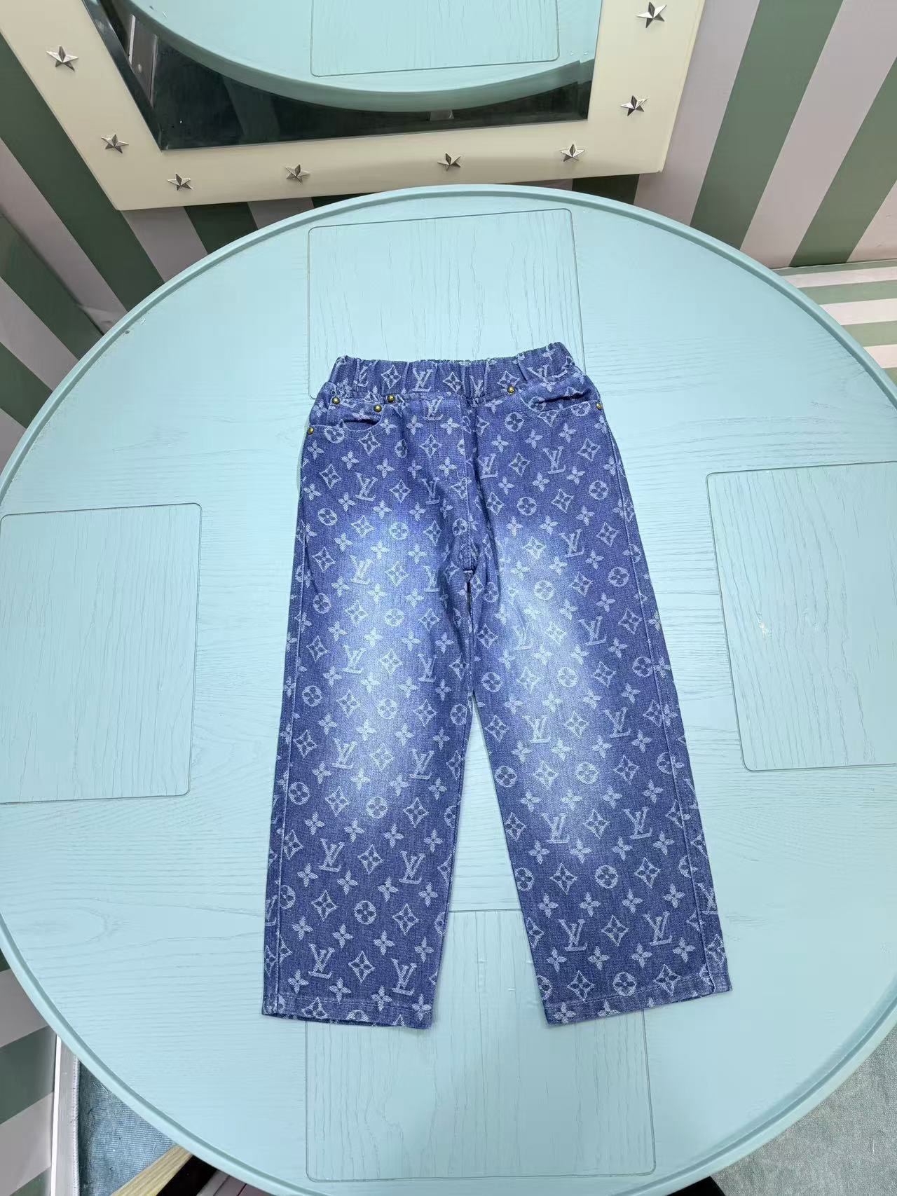 New Fall/Winter LV Kids’ Knit Sweaters & Jeans Set: High-Quality, No Discounts, Various Sizes - 图片 7