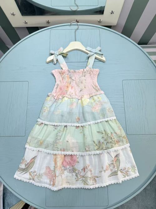 Zimmer 2025SS Summer Girls' Floral Print Tiered Ruffle Sundress, Sizes 90-150 1 Zimmer 2025SS Summer Girls' Floral Print Tiered Ruffle Sundress, Sizes 90-150