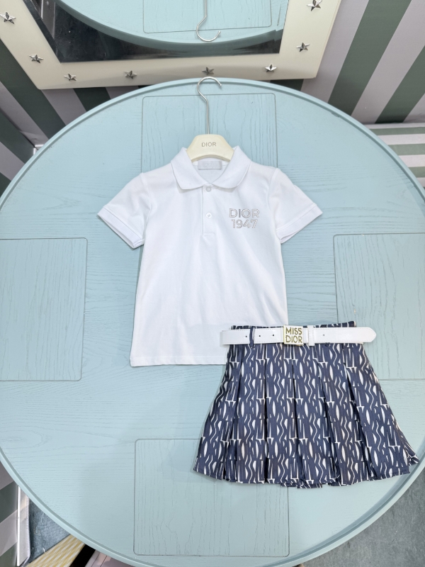 Dior Girls' White Polo & Navy Skirt Set - Chic Summer Outfit 2 i1744911118578 8864 0 3