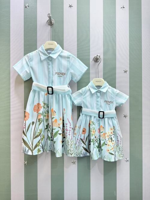 Fendi Roma Girl’s Floral Print Striped Shirt Dress With Belt, Ages 0-24 Months 1 Fendi Roma Girl’s Floral Print Striped Shirt Dress With Belt, Ages 0-24 Months