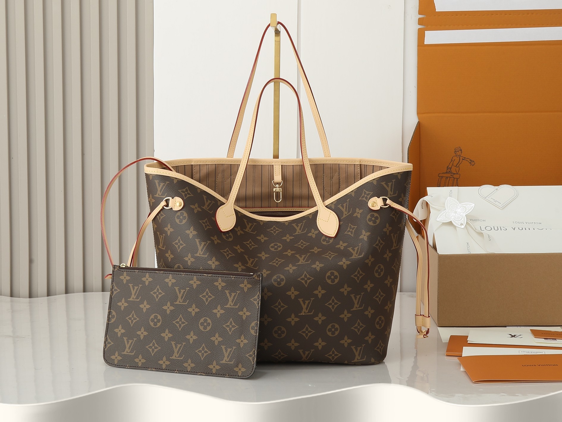 ‼️变码芯片版!顶级原单、加强版‼️ NEVERFULL 中号手袋本款 Neverfull 中号手袋结合