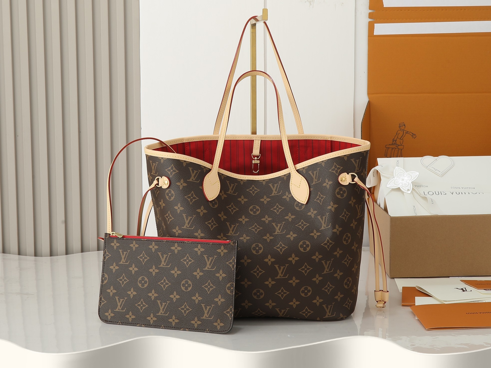 ‼️变码芯片版!顶级原单、加强版‼️ NEVERFULL 中号手袋本款 Neverfull 中号手袋结合