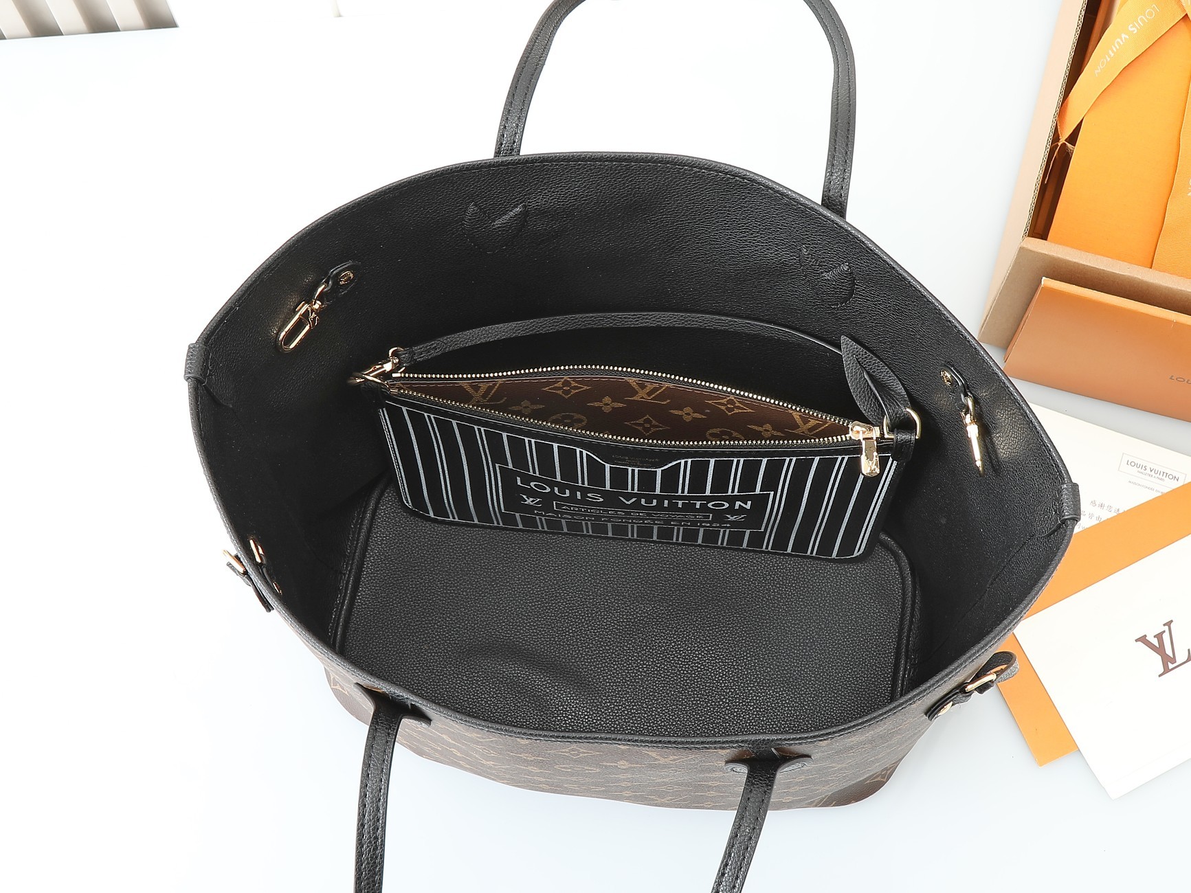 👉变码芯片版‼️顶级原单,加强版‼️M11946黑 12061棕Neverfull Inside Out