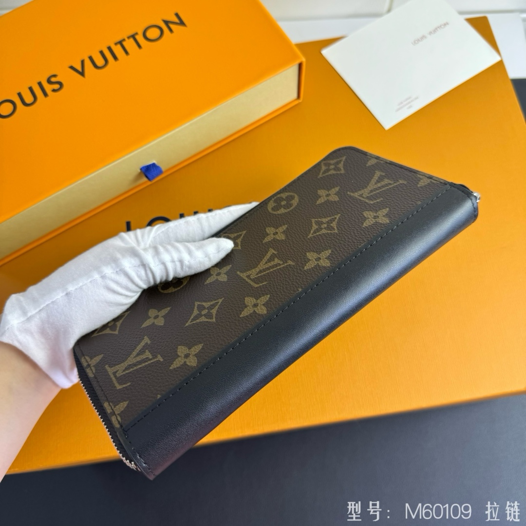 フランス製高級ラウンドファスナー財布 - 優雅な帆布素材