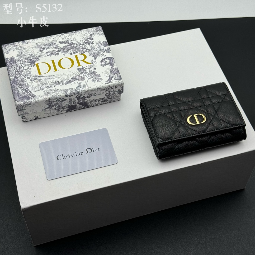 Dior Caro Barato
 Monederos Billetera AAAA personalizar
 Negro Cuero de vaca Colección primavera – verano