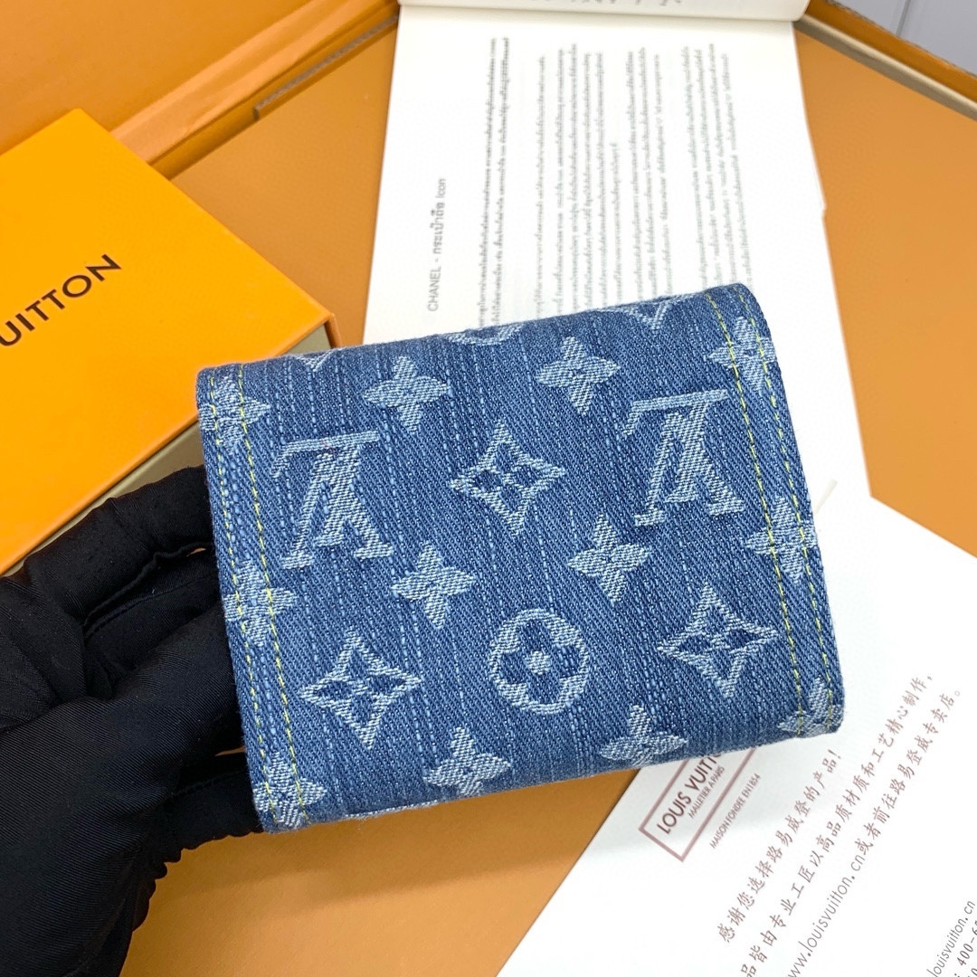 💎顶级品质 🇫🇷【zippy拉链 钱夹】浅蓝色(丹宁牛仔)本款zippy拉链钱包 以Monogram提花