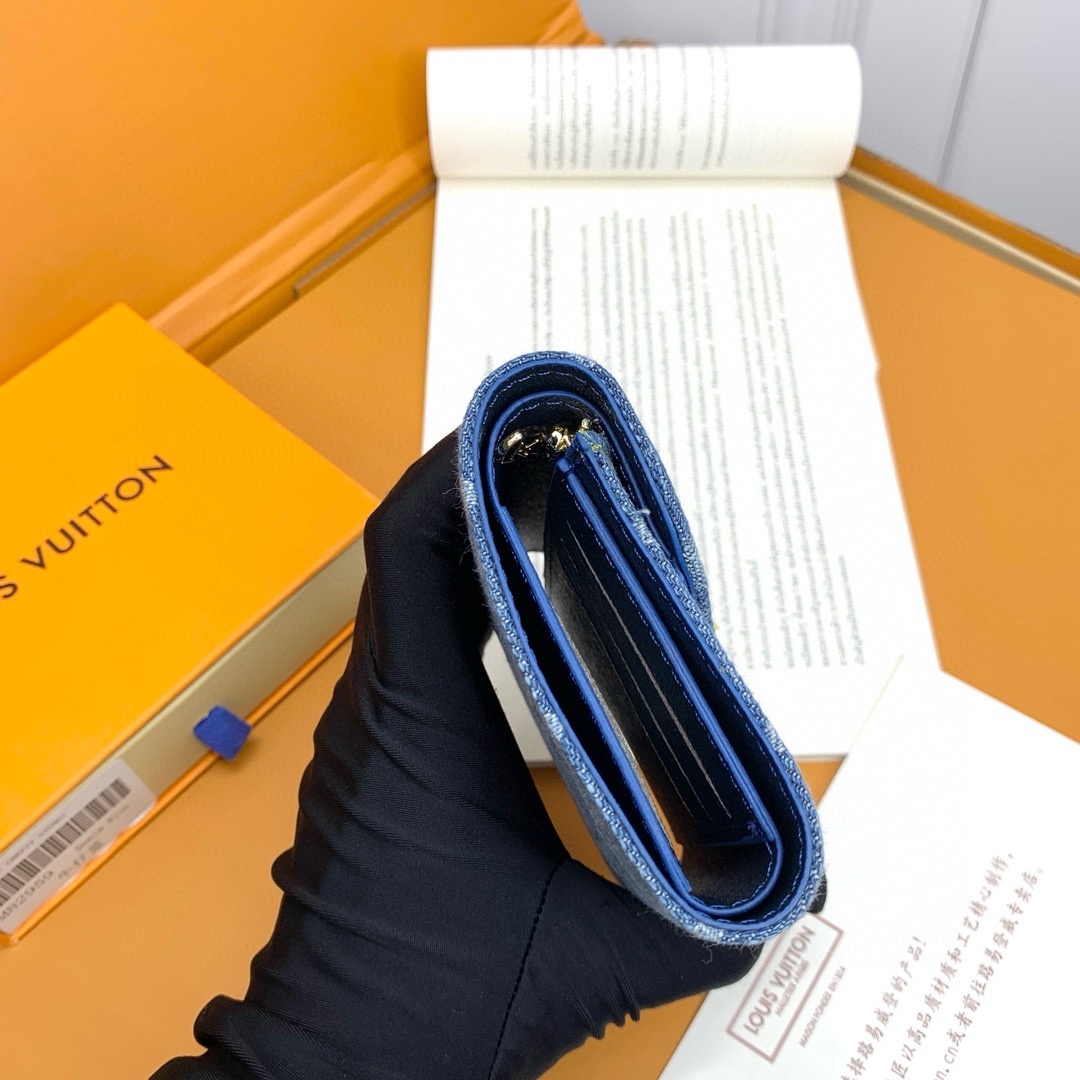 💎顶级品质 🇫🇷【zippy拉链 钱夹】浅蓝色(丹宁牛仔)本款zippy拉链钱包 以Monogram提花