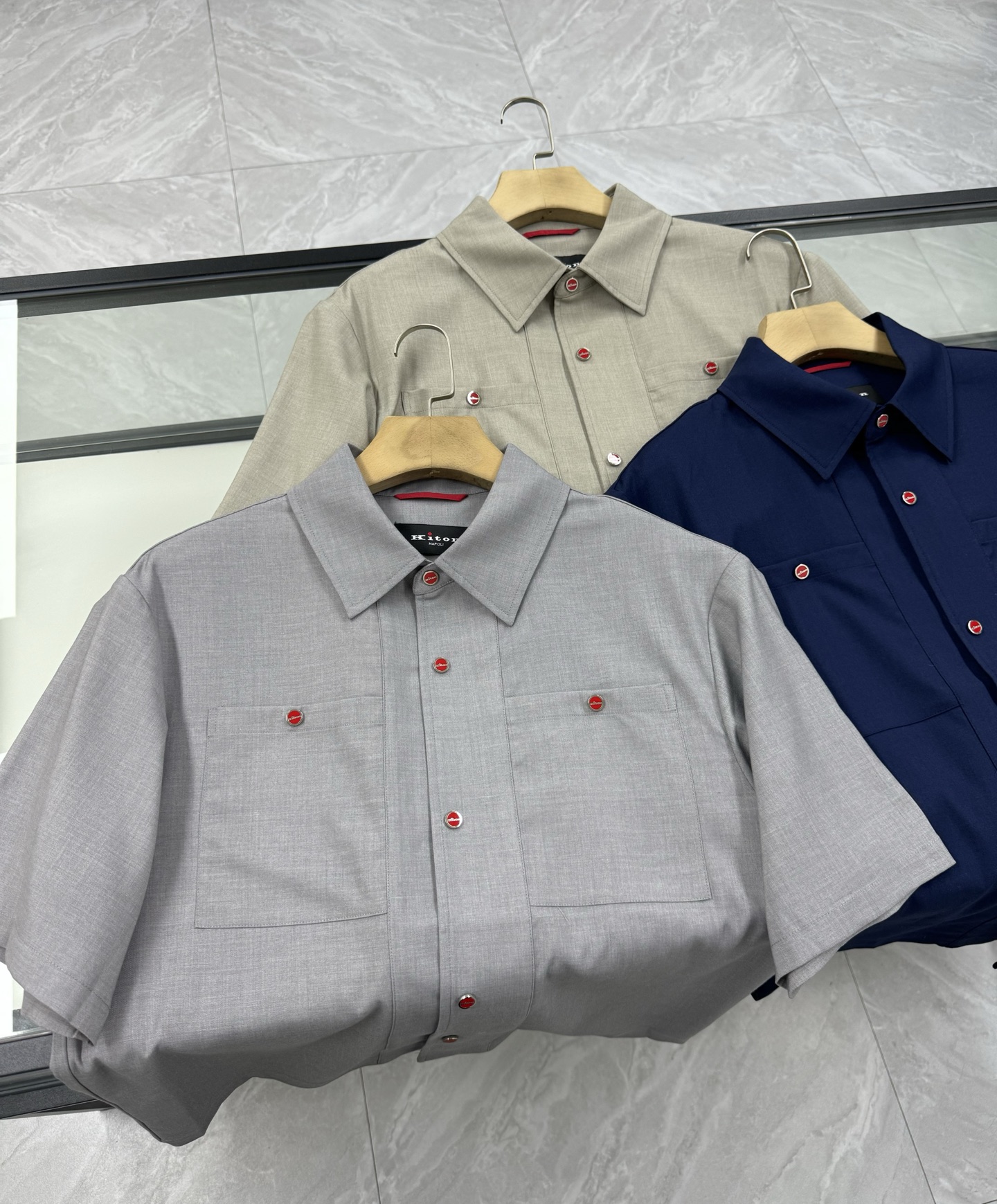 NO:151685,Kiton snap-button casual shirt, alexander wang19860909Kiton按扣胸兜休闲衬衣,,alexander wang,Men's clothing