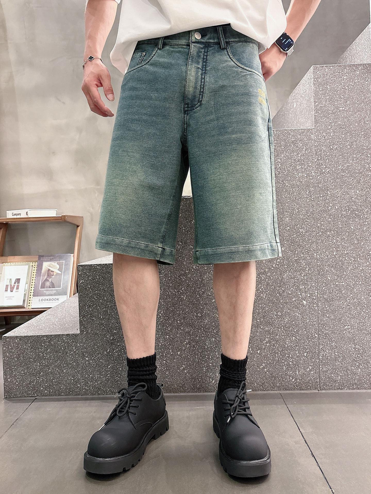 Miumiu High-End Water-Washed Jeans: Japanese Cotton, Embroidery Logo, YKK Zipper - 图片 8