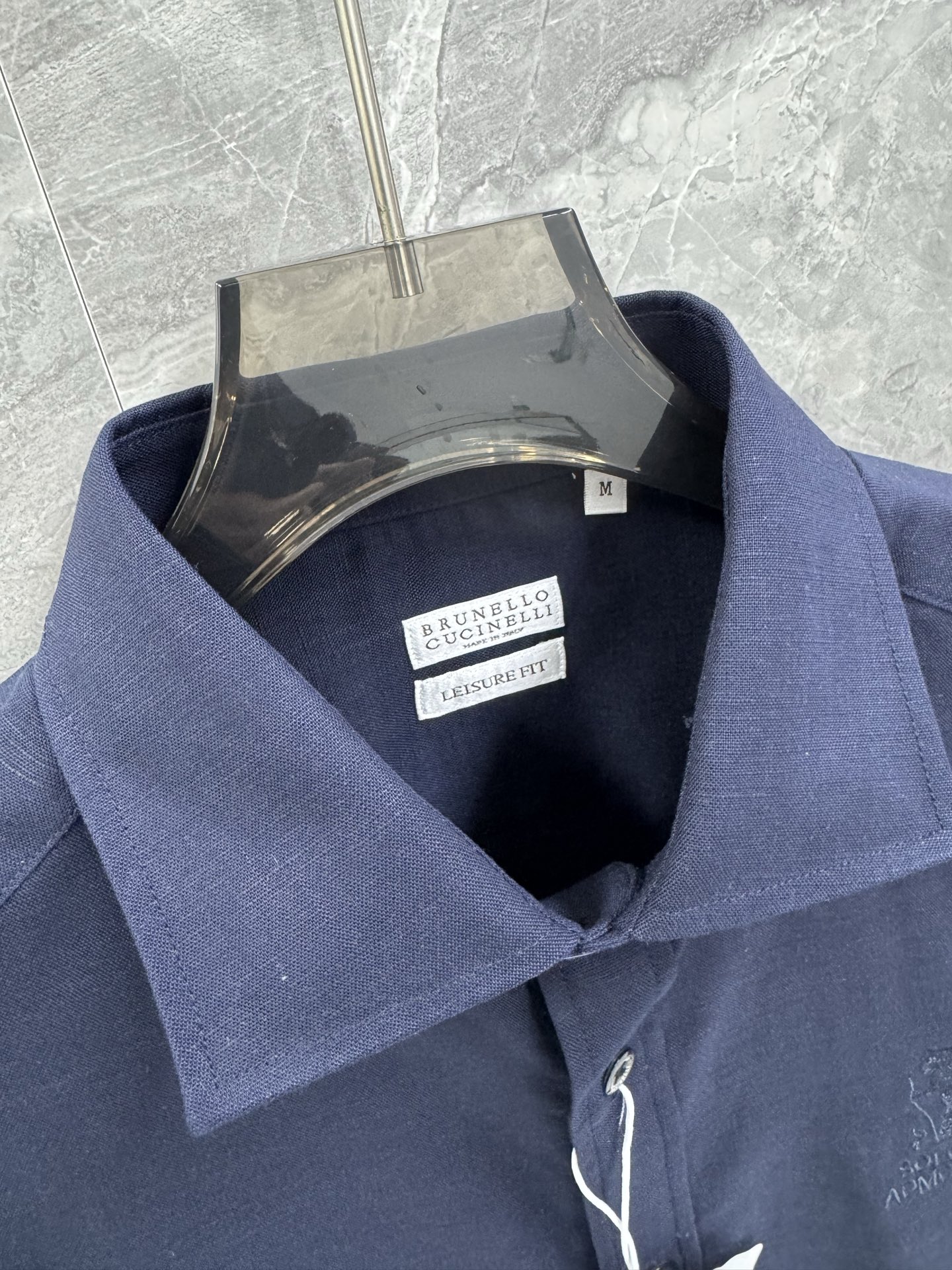 25秋冬新款BC高端棉麻混纺商务衬衣，意大利代工订单，标志性刺绣logo点缀，简约高级的都市气质风范，低