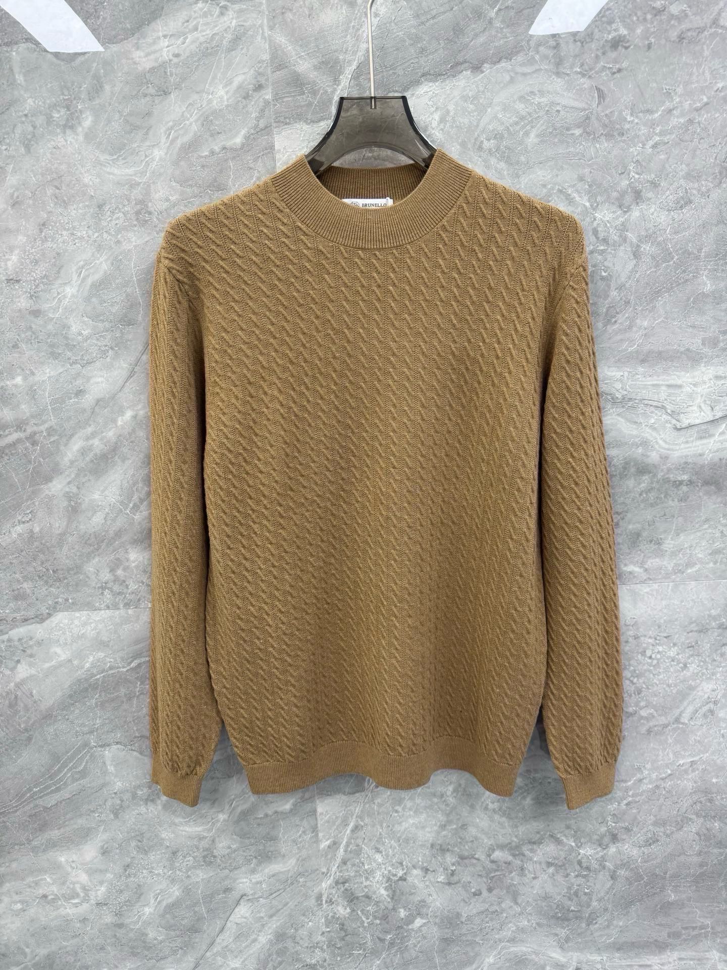 25秋冬新款BC绞花羊毛针织衫，男士极简无修饰休闲都市毛衣。顶级内销渠道分享，意大利顶级奢侈品牌Brun