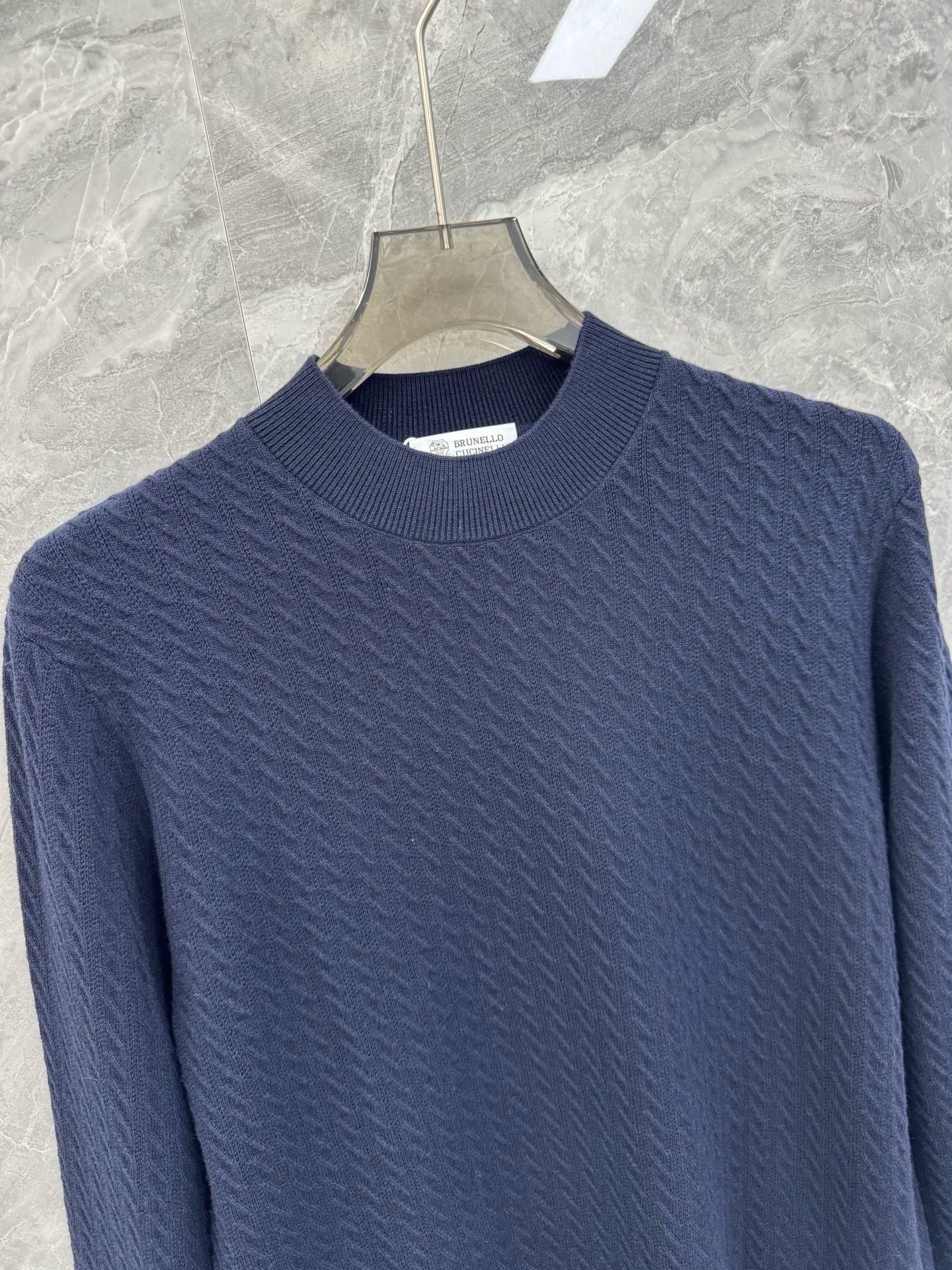 25秋冬新款BC绞花羊毛针织衫，男士极简无修饰休闲都市毛衣。顶级内销渠道分享，意大利顶级奢侈品牌Brun