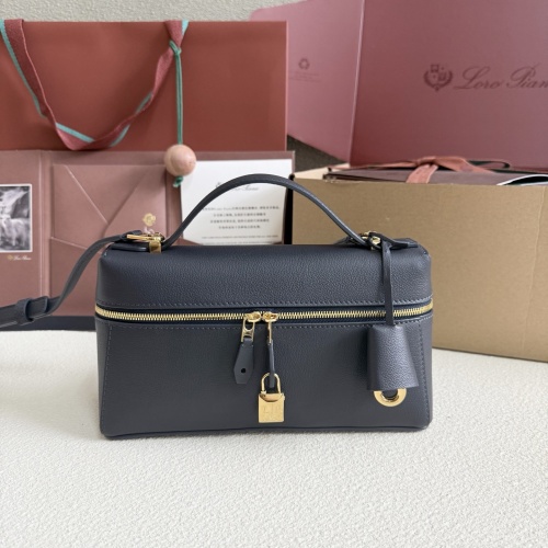 Loro Piana Extra Bag L23: Elegant Deep Sapphire Leather Handbag