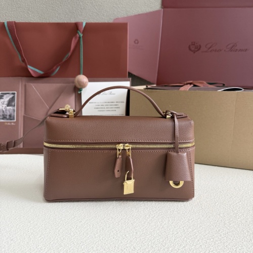 Loro Piana Extra Bag L23 Brown Leather Handbag with Key Charm 1 Loro Piana Extra Bag L23 Brown Leather Handbag with Key Charm