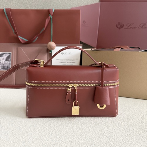 Loro Piana Extra Bag L23: Elegant Brick Red Leather Handbag with Key Charm 1 Loro Piana Extra Bag L23: Elegant Brick Red Leather Handbag with Key Charm