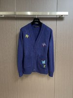 Quality Replica
 Louis Vuitton Clothing Cardigans Sweatshirts Embroidery Men Wool Fall/Winter Collection