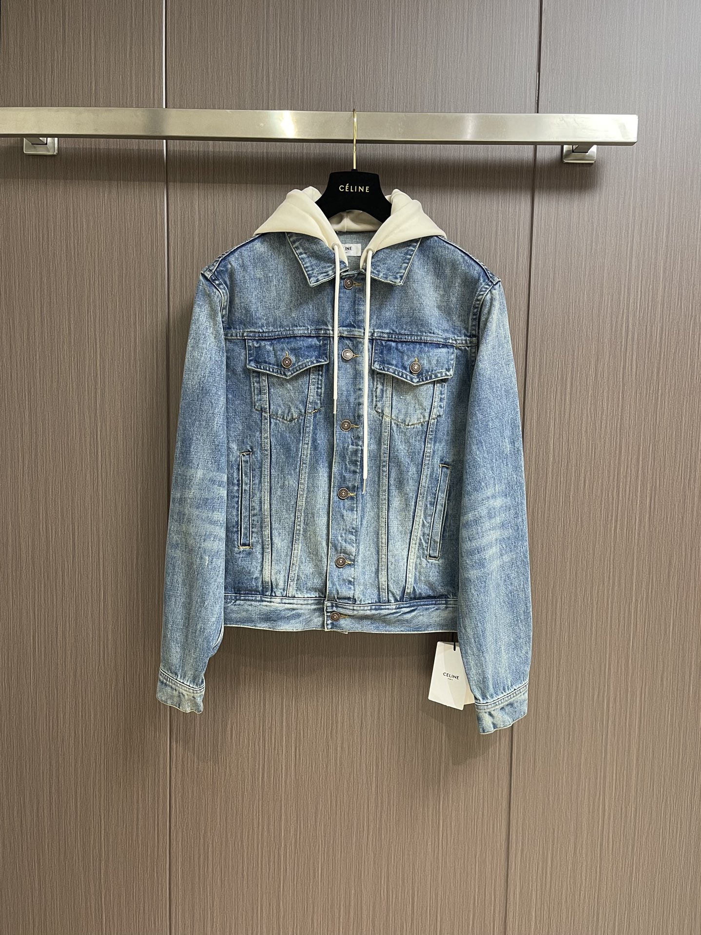 Celine Flawless
 Clothing Coats & Jackets Quality Replica
 Printing Cotton Denim Hooded Top