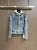 Celine Flawless
 Clothing Coats & Jackets Quality Replica
 Printing Cotton Denim Hooded Top