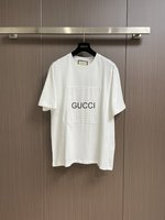 Gucci Clothing T-Shirt Top Quality Website
 Printing Cotton Knitting Spring Collection Short Sleeve