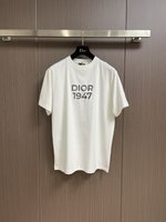 Dior Replicas
 Clothing T-Shirt Embroidery Cotton Knitting 1947 Short Sleeve