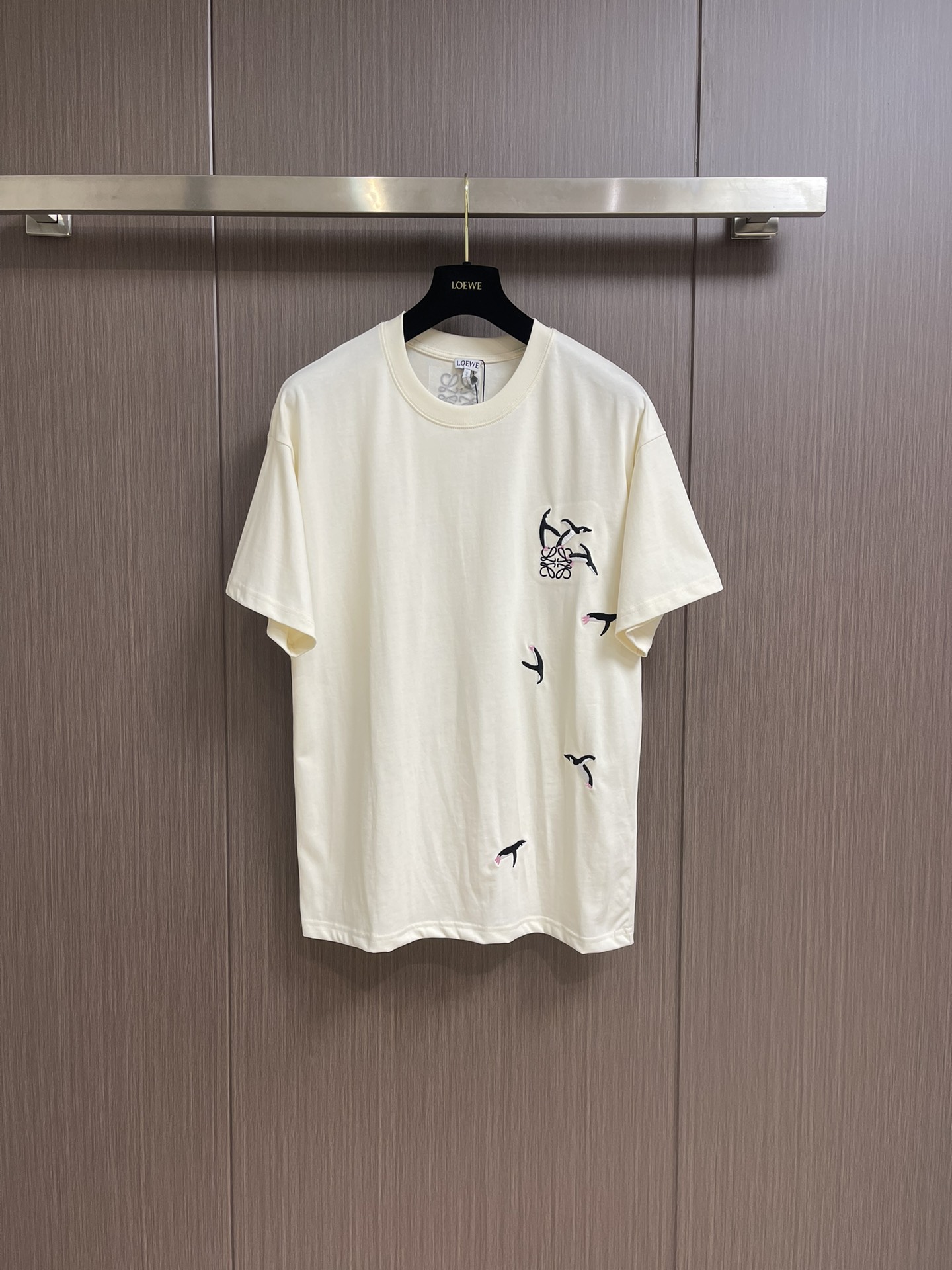 Loewe Clothing T-Shirt Embroidery Unisex Cotton Short Sleeve