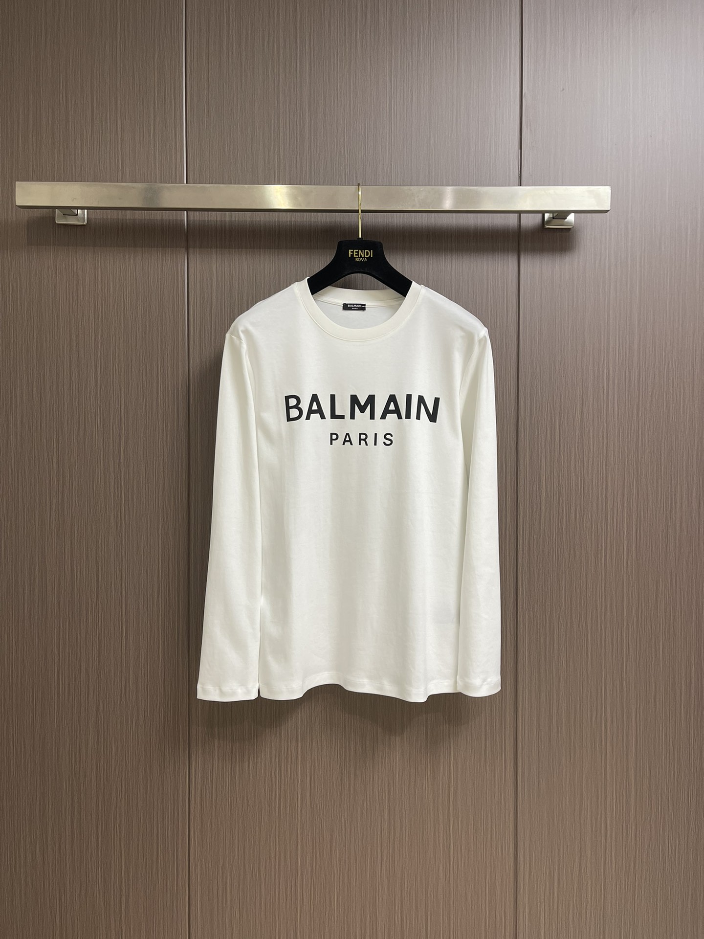 Balmain New
 Clothing T-Shirt Printing Unisex Cotton Knitted Knitting Fashion Long Sleeve