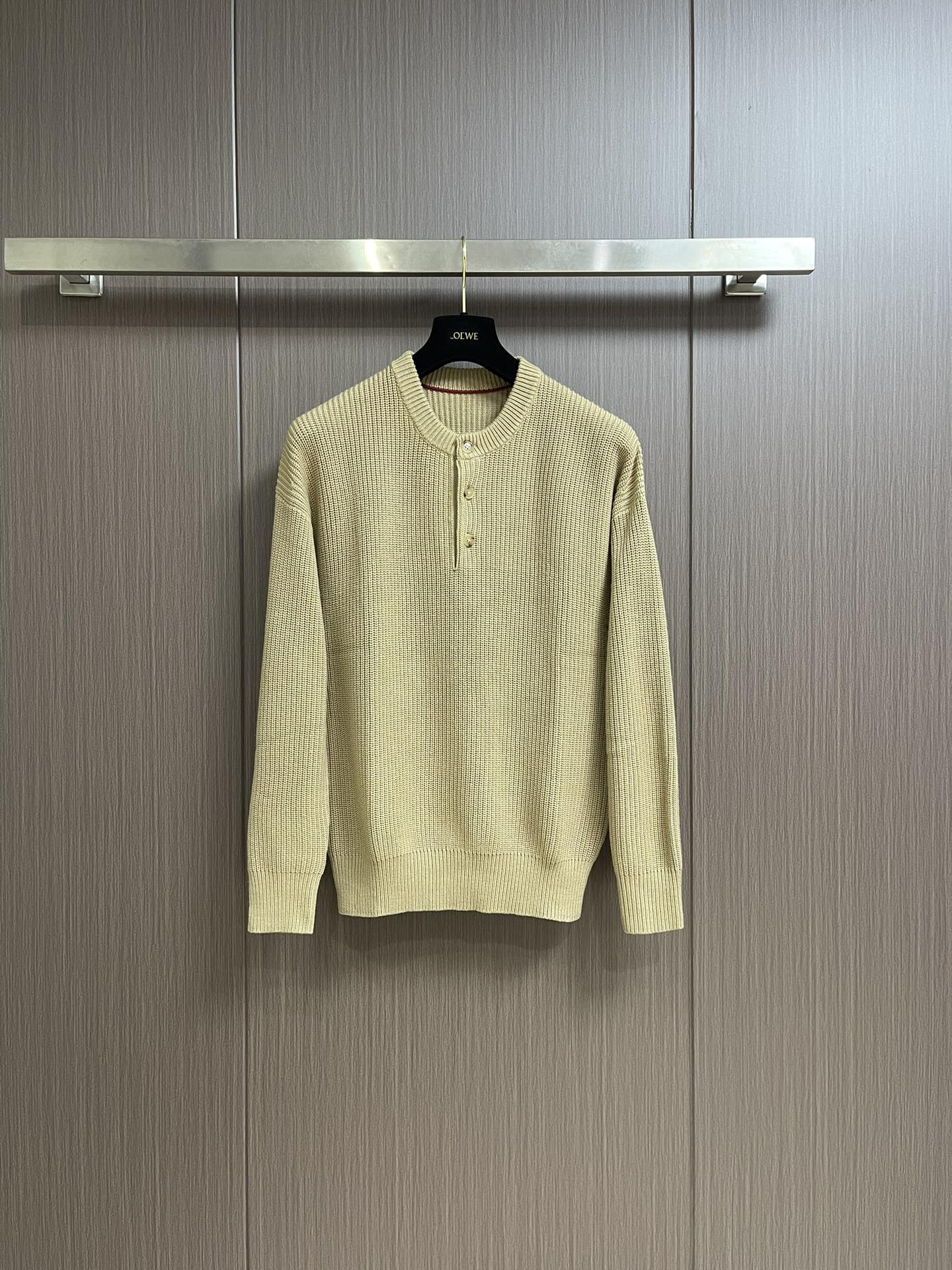 Loro Piana Designer
 Clothing Sweatshirts Yellow Weave Cotton Knitted Knitting