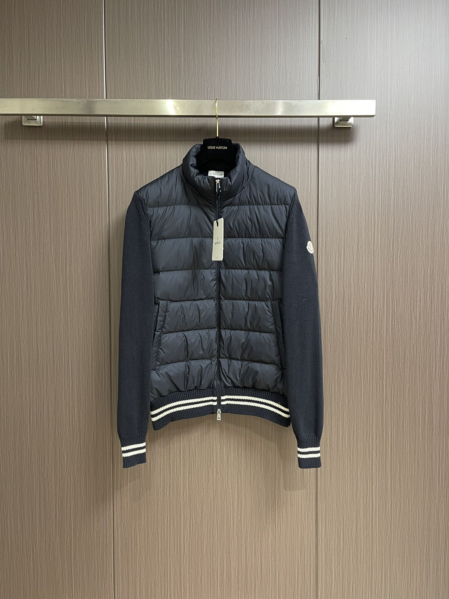 Wholesale
 Moncler Clothing Coats & Jackets White Splicing Cashmere Goose Down Wool Fashion