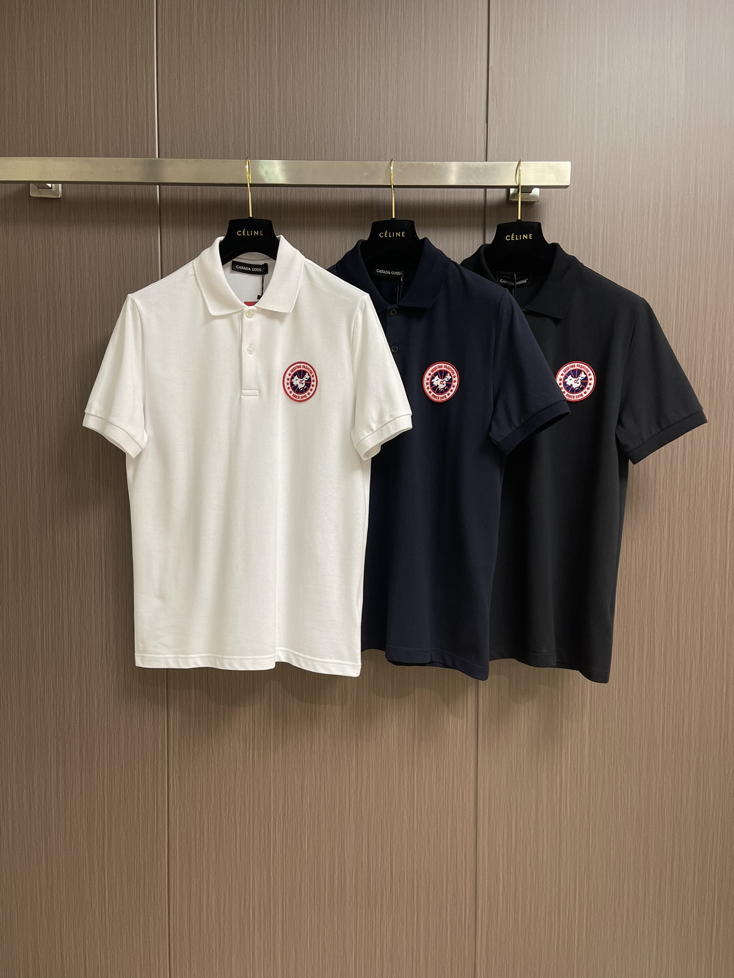 Canadian Goose Men’s Cotton Polo Shirt with Crocheted Collar in 4 Sizes - 图片 3