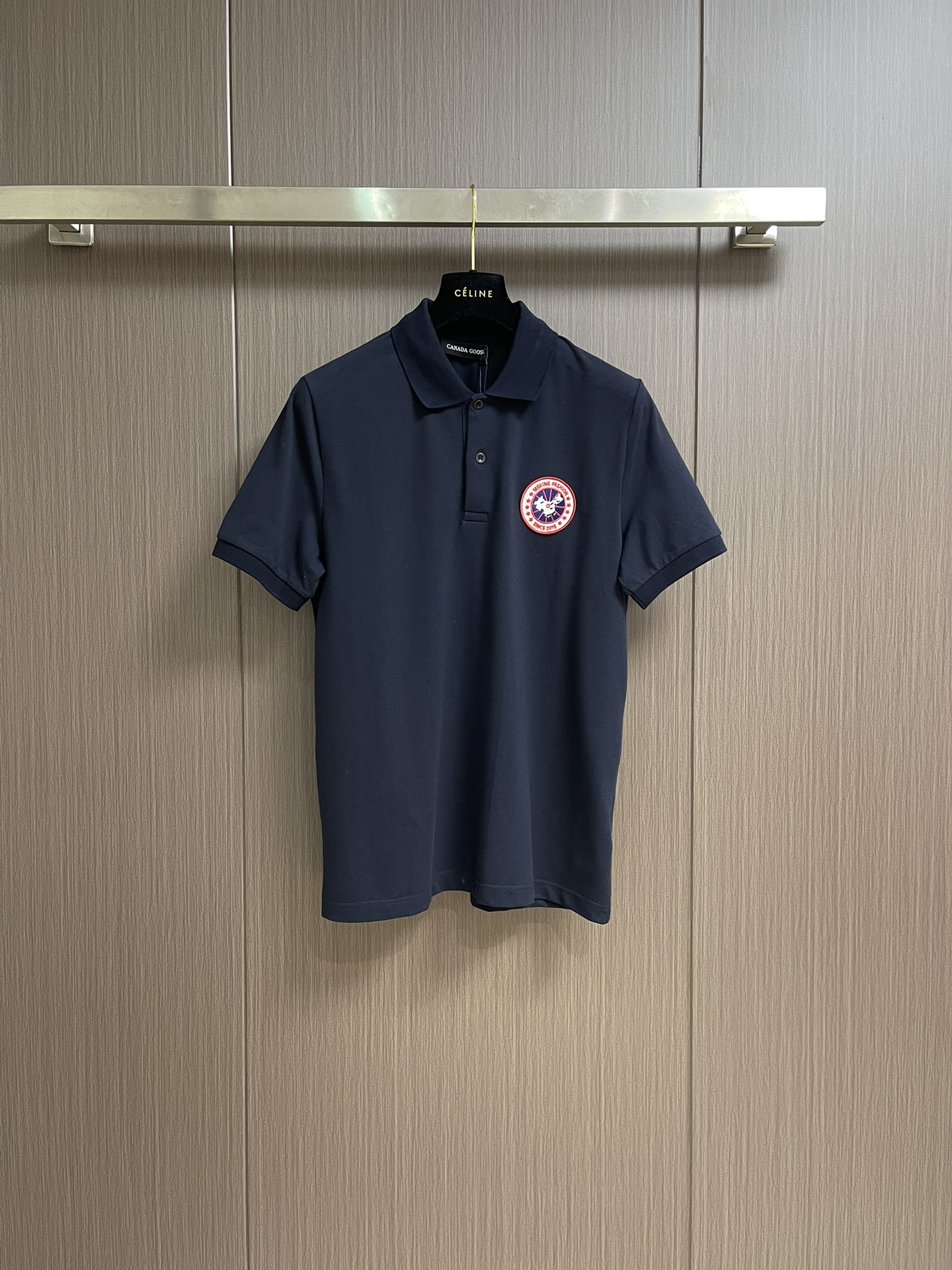 Canadian Goose Men’s Cotton Polo Shirt with Crocheted Collar in 4 Sizes