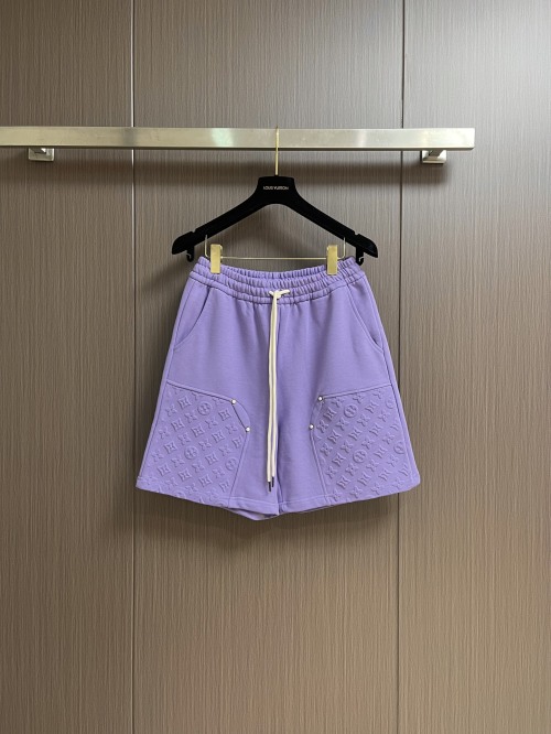 Louis Vuitton 2025SS Monogram Embossed Casual Shorts - Lavender 1 Louis Vuitton 2025SS Monogram Embossed Casual Shorts - Lavender
