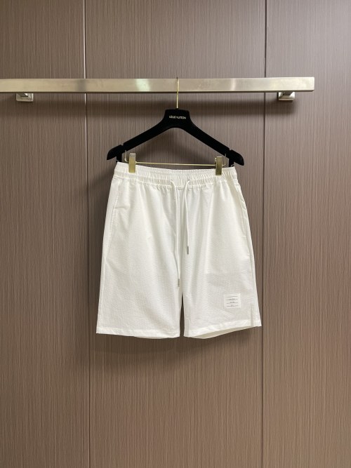 Thom Browne 2025SS White Cotton Blend Casual Shorts for Men and Women