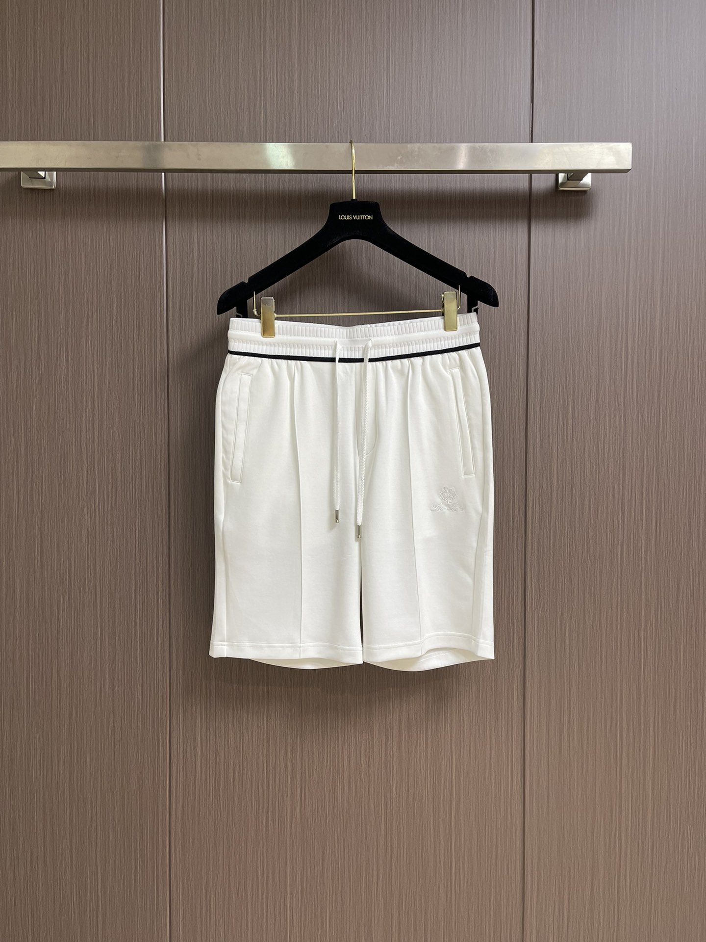 Loro Piana Men's White Air Layer Shorts with Ribbed Waistband - Casual & Sporty