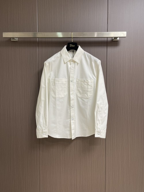 Dior Diamond Off-White Twill Long Sleeve Workwear Shirt - Modern Elegance 1 Dior Diamond Off-White Twill Long Sleeve Workwear Shirt - Modern Elegance